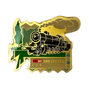Vintage Swiss Steam Train Railway Pin Lapel Badge Gift Train Buff Stocking Stuffer Idea Tie Pin Swiss Locomotive Space Saving Gift