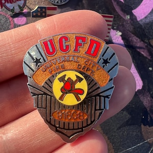 Vintage UCFD Universal City Fire Dept Enamel Pin – 91608 ZIP Code Memorabilia