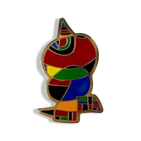 Vintage Miro Inspired Art Pin, Woman, Bird, Star Pin (Homage to Pablo Picasso), Cubism Surrealist  Art, Minature Art Pin Gift, Joan Miró Art