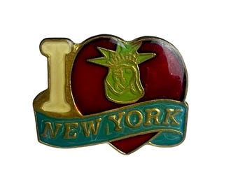 ヴィンテージ「I Love New York」ピンバッジ：アメリカ旅行のお土産