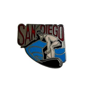 Spilla vintage di San Diego, spilla dello stato americano, spilla da viaggio vintage, spilla del fumetto classico dei cartoni animati, cimeli di Garfield