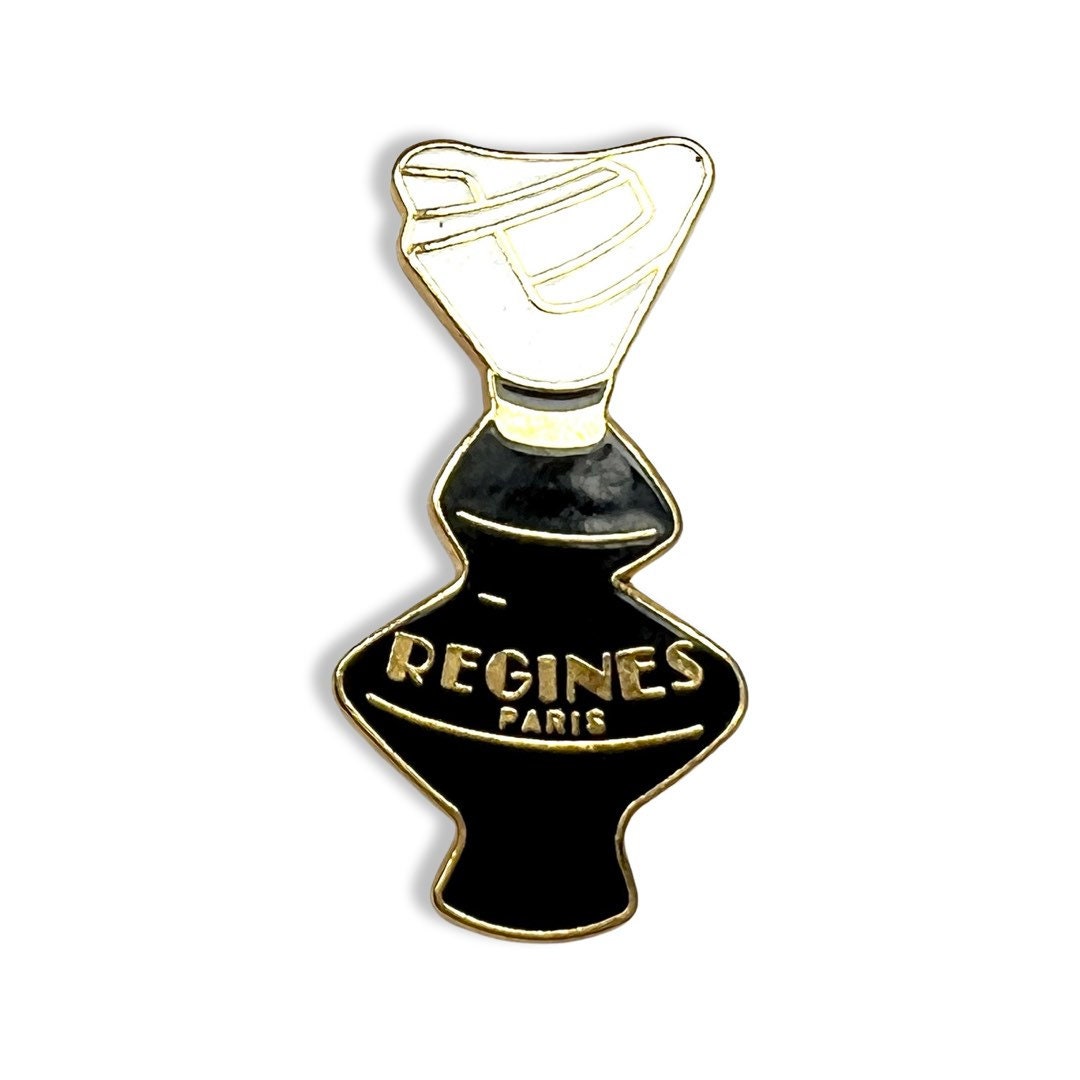 Broche vintage LORIS AZZARO en forme de cœur, métal doré. Chic des