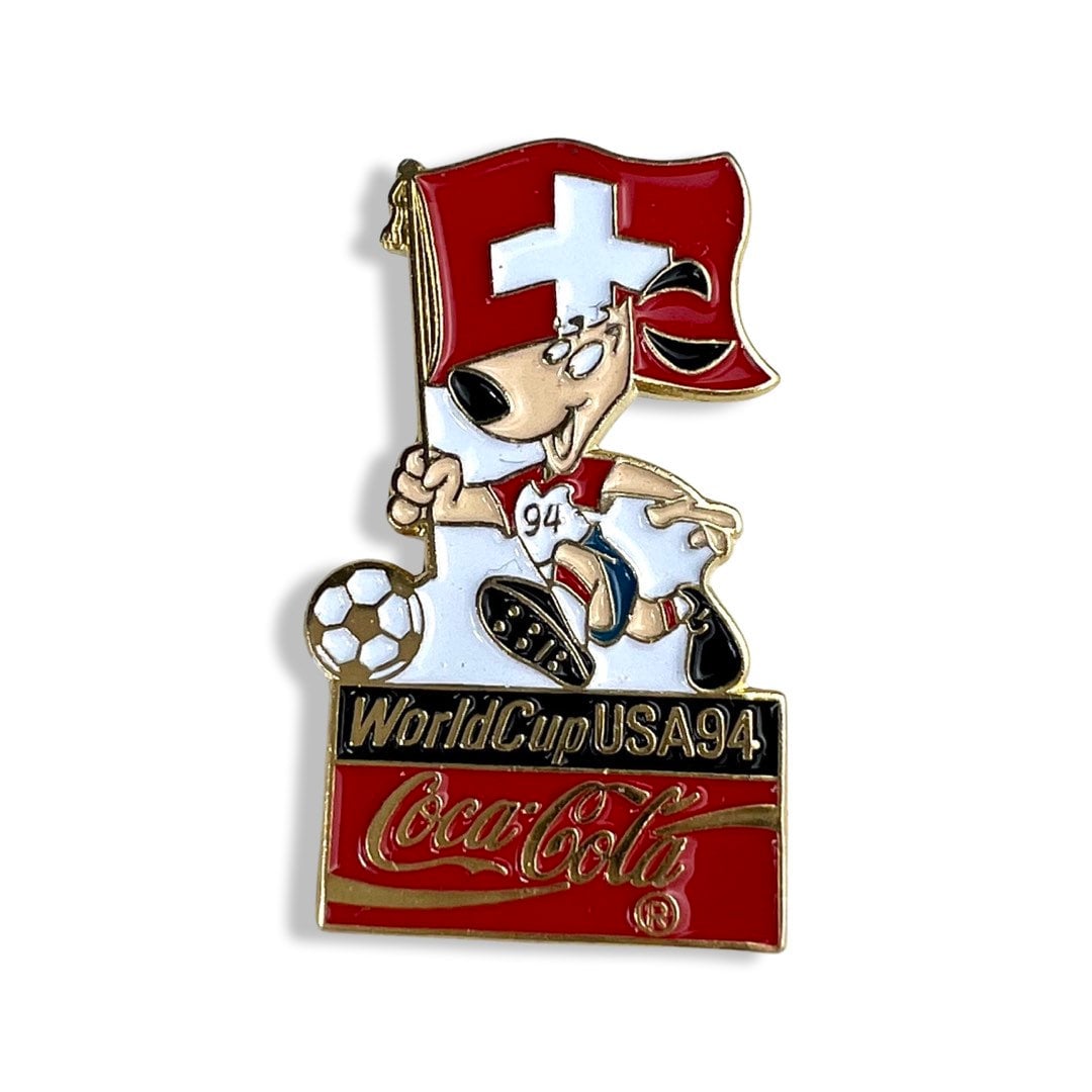 Vintage Switzerland Flag Pin Back Button - Flags of the