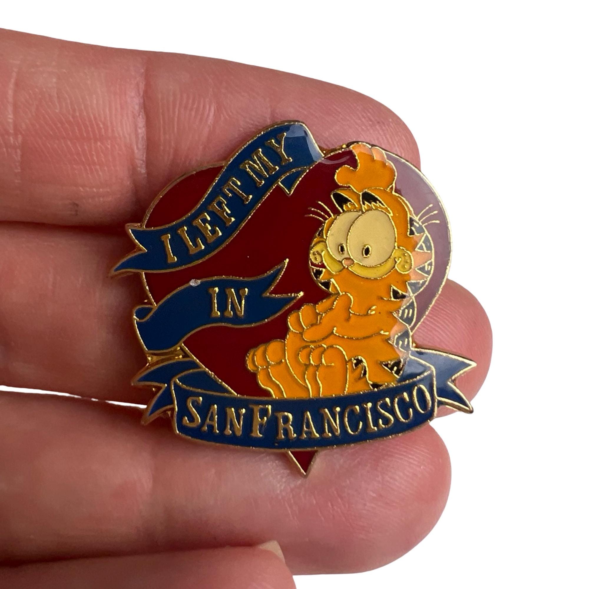 Vintage Garfield 'I Left My Heart in San Francisco' Pin - 1978 Jim