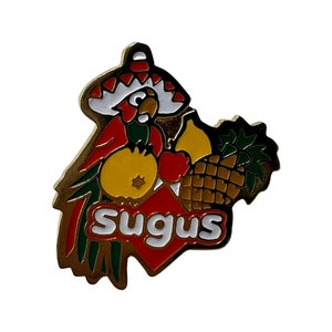 Pin vintage de frutas tropicales de Sugus: Insignia de loro Candycore