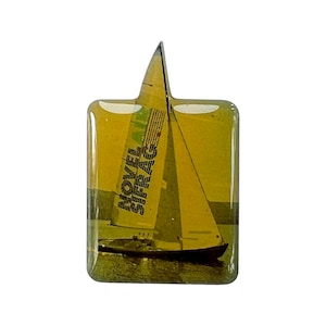 Vintage Yacht Sailing Boat Pin, Retro Boating Lapel Pin, Minimalist Small Gift for Sailor
