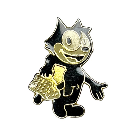 Vintage FELIX THE CAT and his bag of Magic Tricks Pin Gem