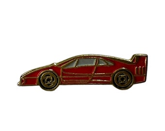 Vintage Ferrari F40 Style Emaille Pin, Sportwagen Abzeichen.