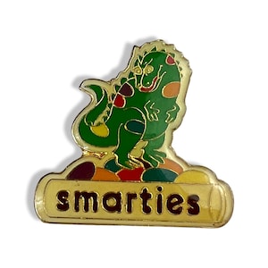Vintage Smarties Lapel Pin Pinback Button Gift for Chocolate Lover person with sweet tooth. Minimalist Meaningfull 80s 90s aesthetic Gift