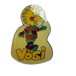 Vögi Anstecknadel, Vintage Schweiz Cartoon Pin, Schweizer Geschenk für Kind