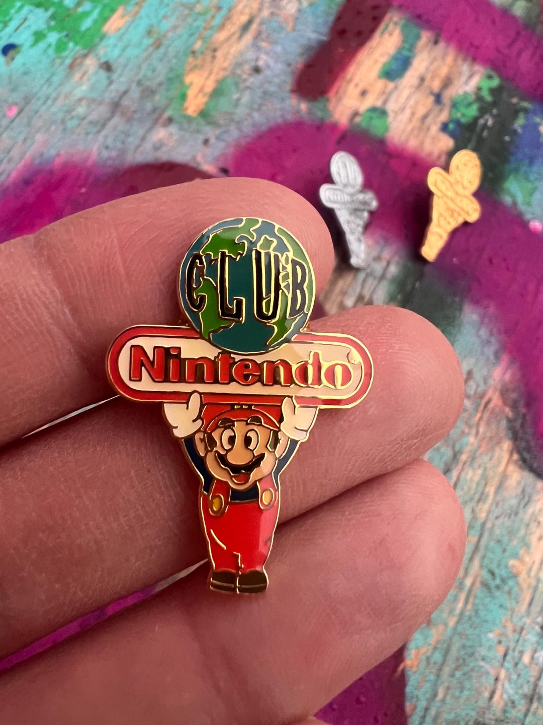 クラブニンテンドー スーパーマリオ ピンバッジ ヴィンテージ クラブニンテンドー スーパーマリオ ピンバッジ