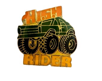 Vintage High Rider Pin, Vintage Car Badge Pinback Button