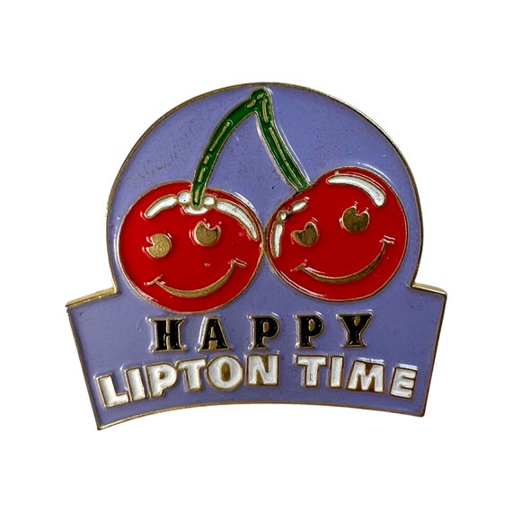 Vintage Happy Lipton Time Lapel Pin, gift for som… - image 1