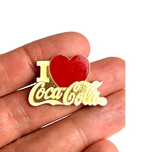 Vintage &quot;I Love Coca Cola&quot; Pin: Coke Collector Lapel Pin