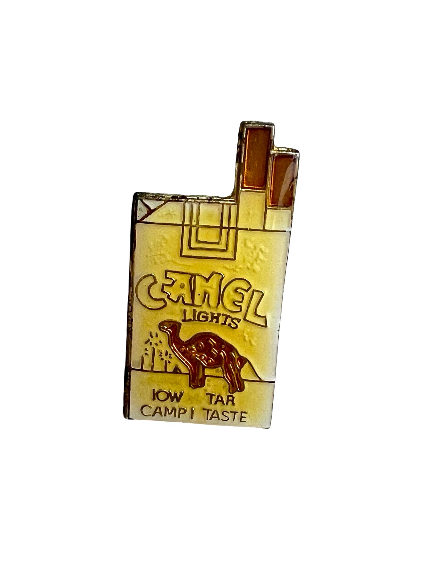 Vintage Camel Lights Cigarettes Packet Lapel Pin Small Gift for Smoker, Tie Pin Small Meaningful Gift, Badge for Hat Jacket Bag