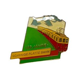 Vintage Swiss Train Pin, Gift for Train Buff Traion Collector Stocking Stuffer 100 Year Schynige Platte railway (Schynige Platte Bahn)