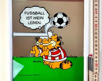 Vintage 1978 Garfield Mirror: Soccer Theme, Jim Davis Cartoon Art