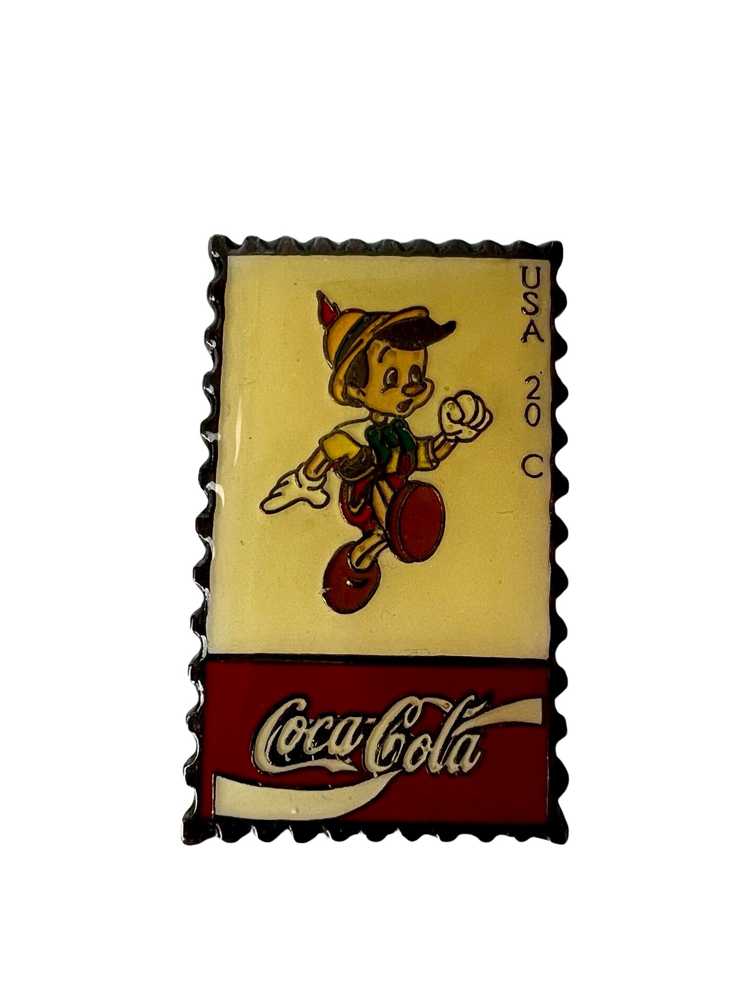 Vintage Coca Cola Pinocchio Stamp Pin: Collectable Coke Badge - Etsy