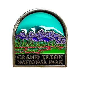 Vintage GRAND TETON National Park Anstecknadel, Alta, Wyoming Abzeichen für Hutabzeichen, USA National Park Souvenir, Geschenk für Wanderer
