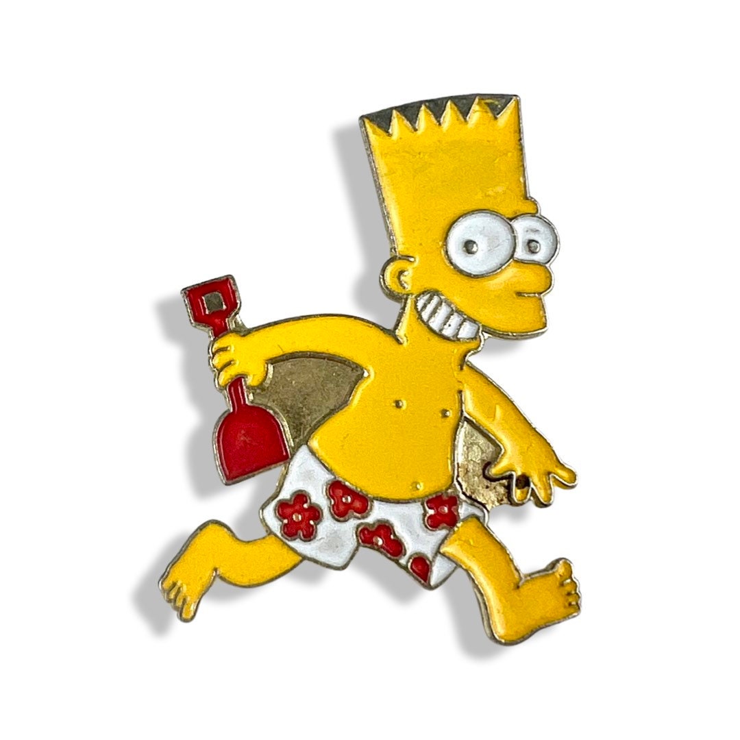 Vintage Sad BART SIMPSON Bummed Out Pin Enamel Pin Pinback 