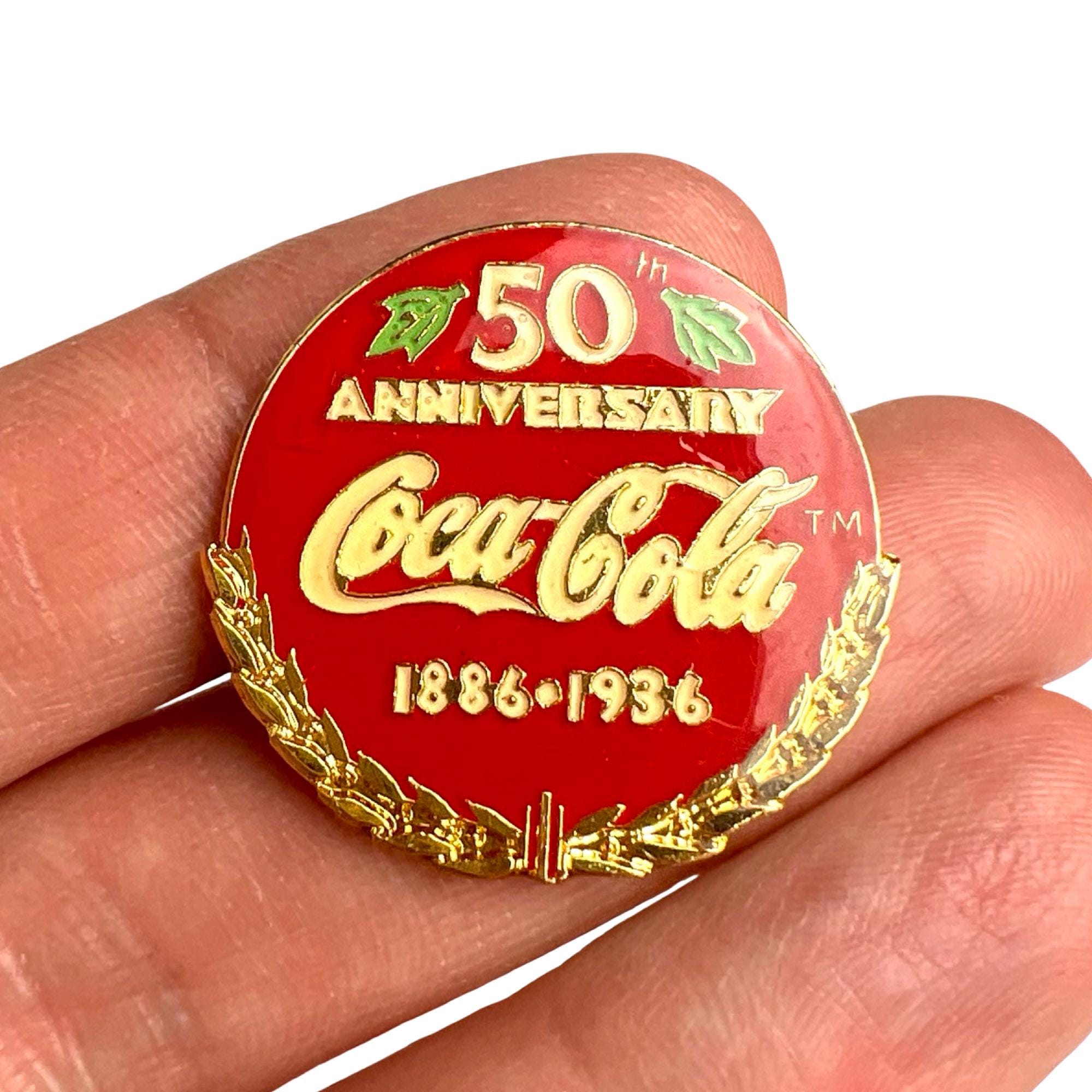 Vintage Coca Cola 50th Anniversary Pin: 1886-1936 Coke Badge - Etsy