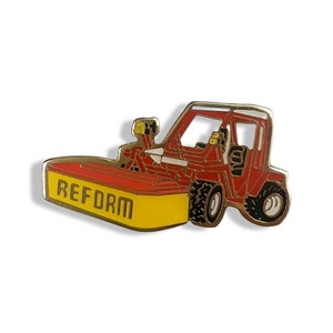 Vintage REFORM Tractor Pin - Small Gift for Farmer - Tie Pin Badge - Tractor Collector Present Orange Tractor Pin Minimalist Valentine