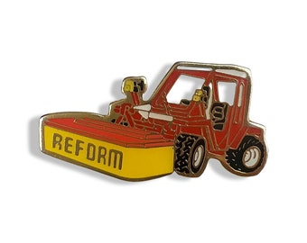 épingle de tracteur REFORM vintage - petit cadeau pour agriculteur - badge d'épingle à cravate - cadeau de collectionneur de tracteur orange épingle de tracteur minimaliste Saint-Valentin