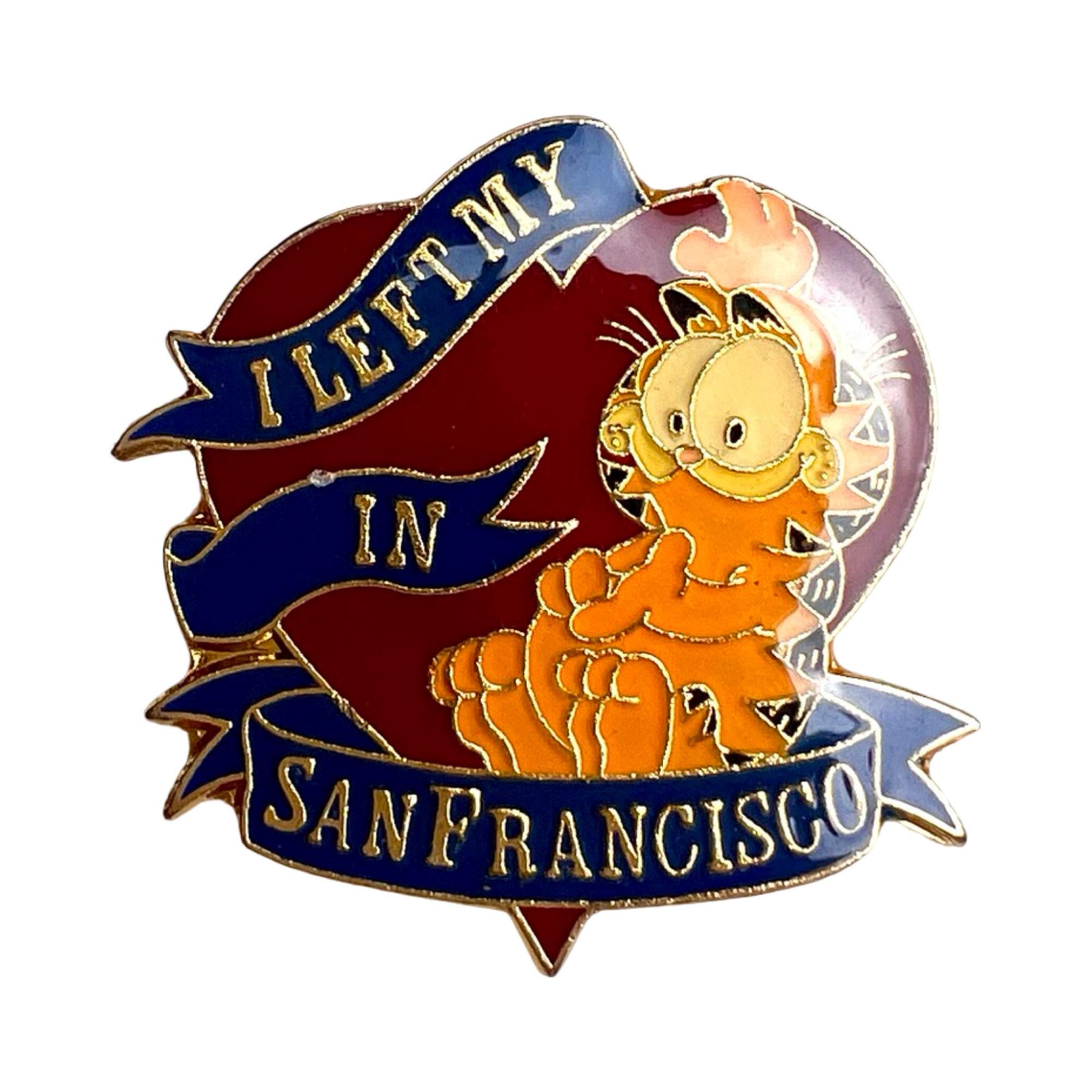 Vintage Garfield 'I Left My Heart in San Francisco' Pin - 1978 Jim