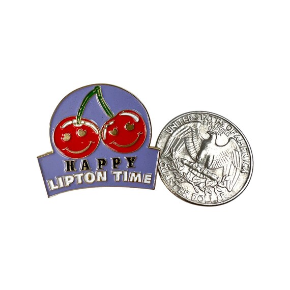 Vintage Happy Lipton Time Lapel Pin, gift for som… - image 3