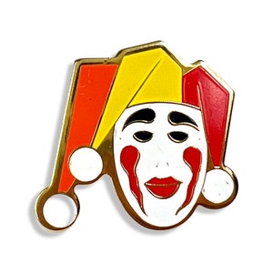 Vintage Clown Pin, Clowncore Jewelry, Gift for Someone who likes Circus clowns Jesters Mira Fajita 80s 90s clowns