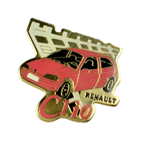 Vintage Renault Clio Car Pin - 90s Car Badge Collector