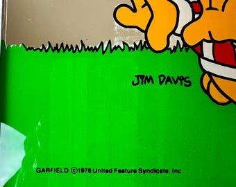 Vintage 1978 Garfield Mirror: Soccer Theme, Jim Davis Cartoon Art