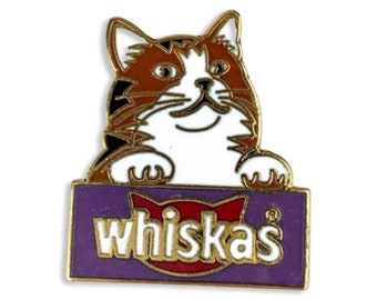 Vintage WHISKAS CAT FOOD Pin Cute Cat Pin button lapel pin gift for cat lover small minimalist gift