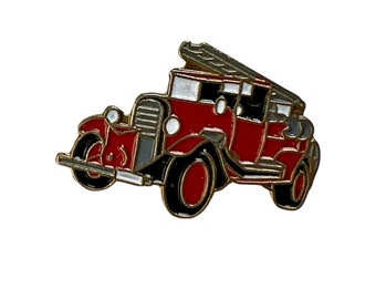 épinglette camion de pompier rouge vintage