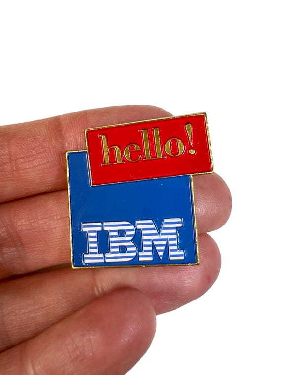 Vintage IBM Hello Pin: 80s Retro Techie Gift - image 5