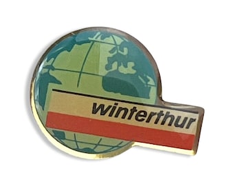Vintage Winterthur Switzerland Pin Swiss Holiday Pin Souvenir Enamel Pin Badge Swiss Day Gift