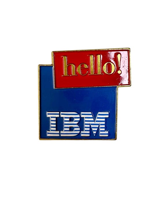 Vintage IBM Hello Pin: 80s Retro Techie Gift - image 2