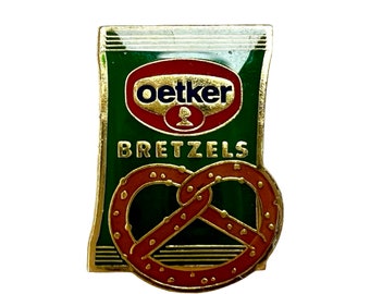 Vintage Oetker Bretzel Pin,  Vintage Enamel Pins , Gift for Foodie