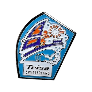 BEREIT Vintage Trisa Schweiz Pin - Zahnpasta-Pin - Retro Sport-Anstecker - Retro Kitesurfing Abzeichen - Wassersport Übungs-Strumpffüller
