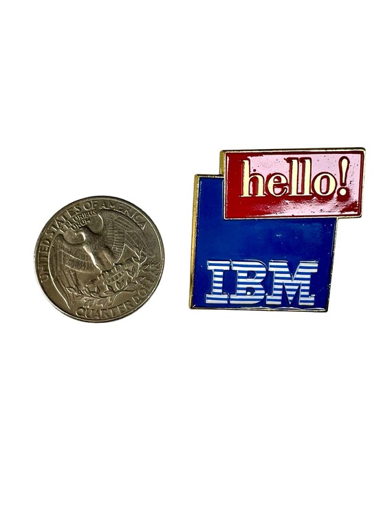 Vintage IBM Hello Pin: 80s Retro Techie Gift - image 4