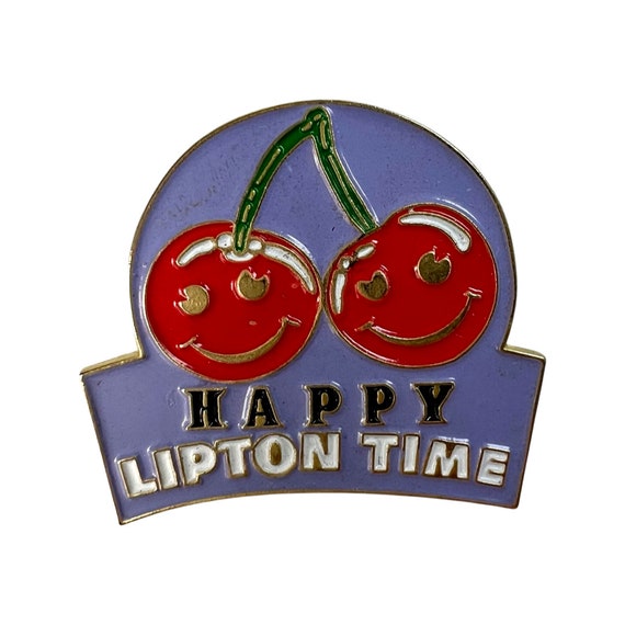 Vintage Happy Lipton Time Lapel Pin, gift for som… - image 2