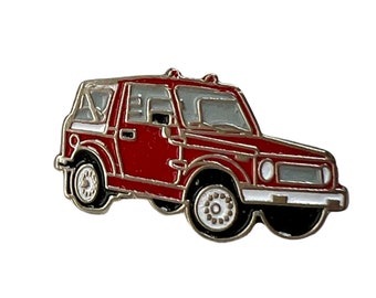 Vintage Suzuki Samurai Enamel Pin, Retro Car Tie Pin