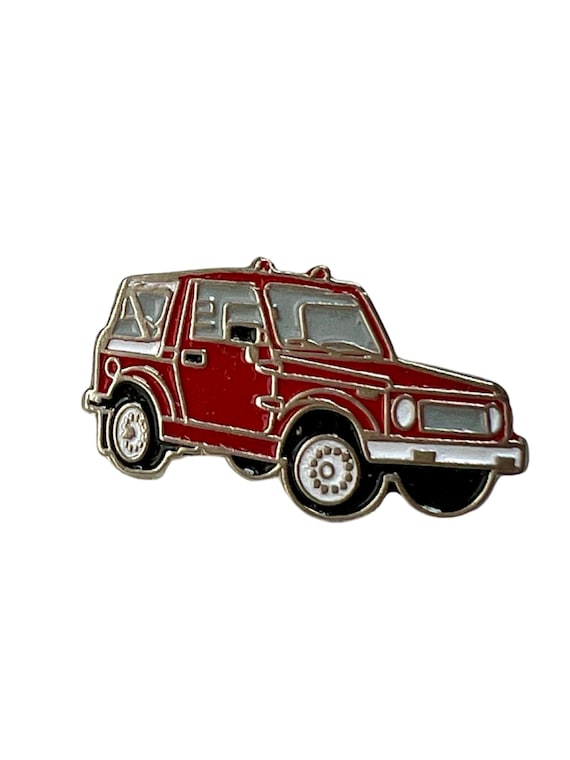 Vintage Suzuki Samurai Enamel Pin, Retro Car Tie P