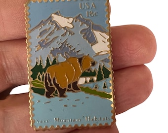 Spilla da francobollo USPS vintage da 18 centesimi, spilla postale statunitense da collezione