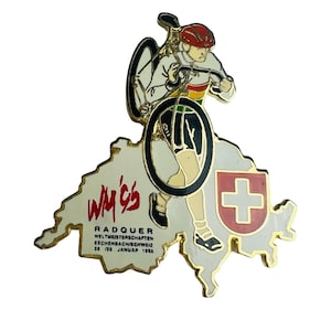 Eschenbach Radsport-Weltmeister 1995, Schweiz Fahrrad-Pin, Schweizer Sport-Anstecknadel, Geschenk für Schweizer Radsportler, Meister-Pin