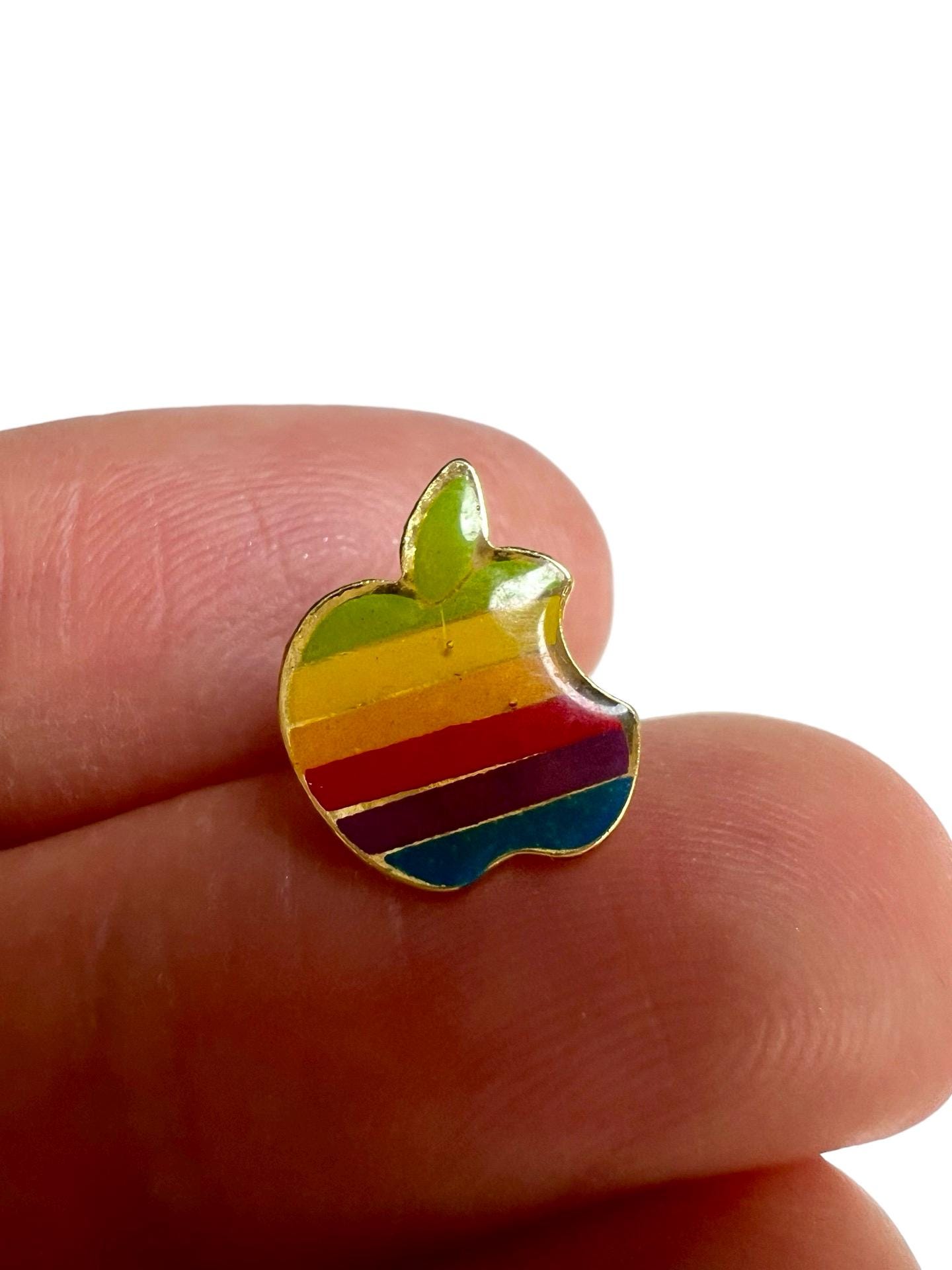 その他 Vintage Apple Logo Pin Vintage RARE Apple lle Computer Rainbow Enamel Logo/Lapel Pin