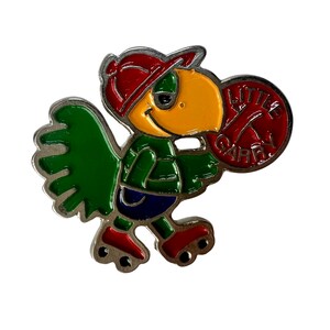 Pin de dibujos animados de pájaro vintage, Pájaro con pico amarillo, Pin de pájaro bonito