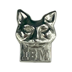 Vintage IBM Silver Fox Pin Badge Vintage Computer Aesthetic Gift for Computer Programmer Techie 80s 90s Retro Technology