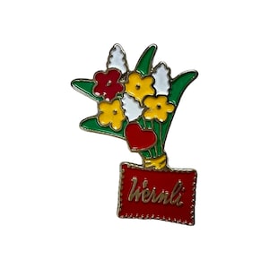 Vintage Wernli Swiss Chocolate Enamel Pin, Chocolate gift from Switzerland Badge, Pinback Button