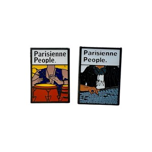 Vintage PARISIENNE PEOPLE Tobacco Enamel Pin, Gift for smoker, rare Tobacco Pin